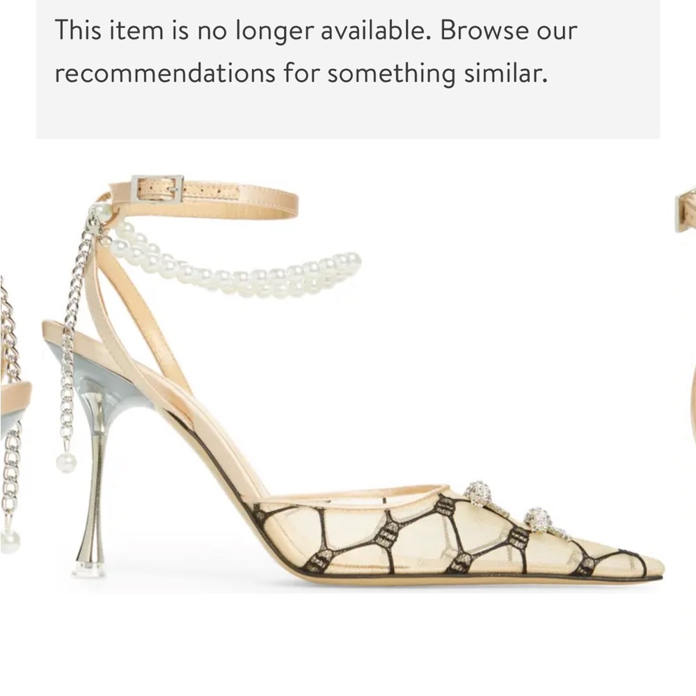 NWT SOLD OUT MACH & MACH Matilda Ankle Strap Pointed Toe Pump 38.5 - Picture 3 of 15